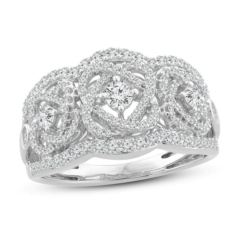 Diamond Ring 3/4 ct tw 10K White Gold