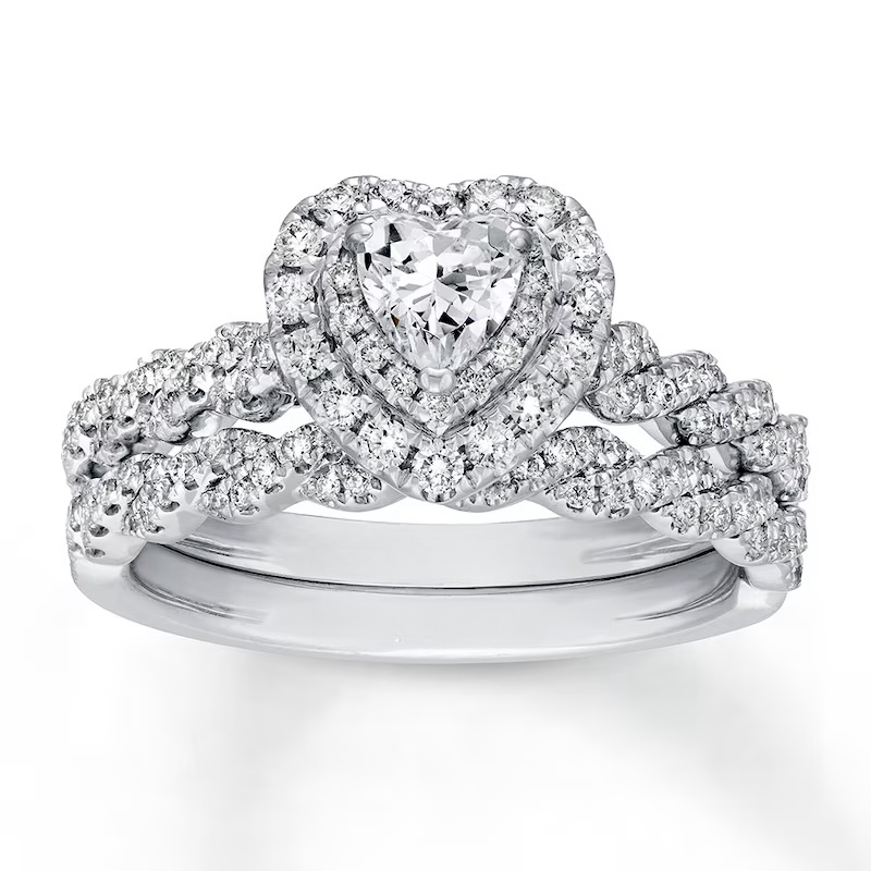 Diamond Bridal Set 7/8 ct tw 14K White Gold