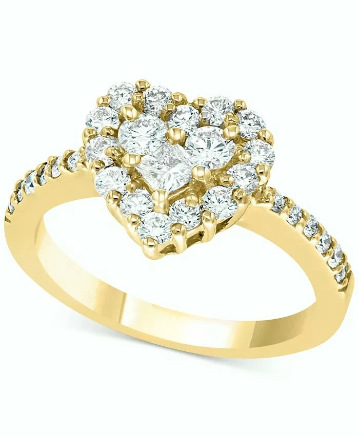 DiamondHeartRing(9/10ct.t.w.)inin14kWhite,Yellow,orRoseGold