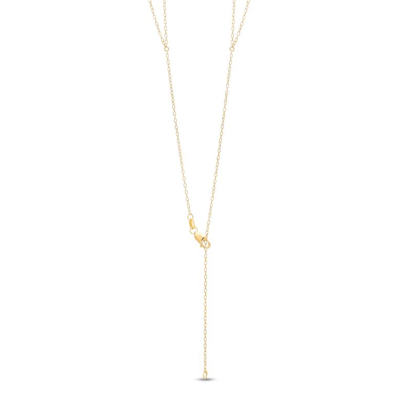 Heart with Logo and Mini Puff Heart Double Strand Necklace in 10K Gold-21.5′′