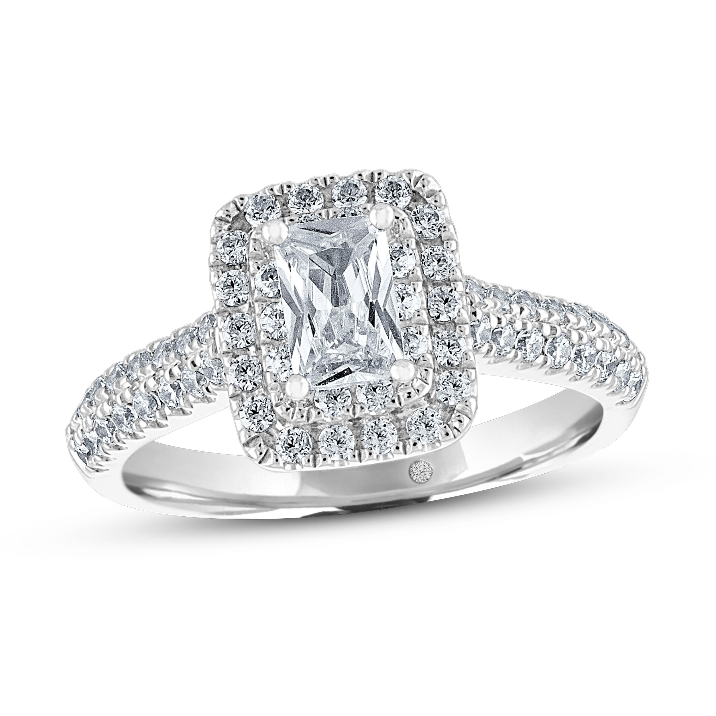 Emerald-cut Diamond Engagement Ring 1 ct tw 14K White Gold