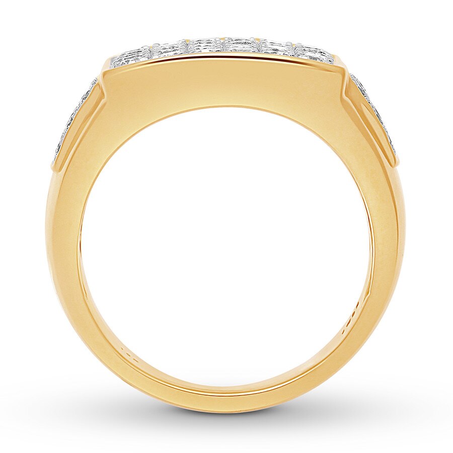 Men’s Diamond Ring 2 ct tw Round-cut 10K Yellow Gold