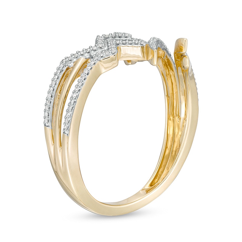 1/8 CT. T.W. Diamond Symbol Bypass Ring in 10K Gold