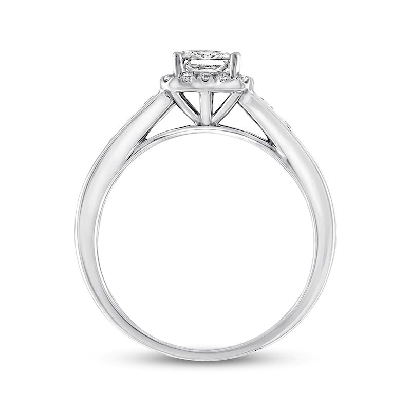 Diamond Engagement Ring 5/8 ct tw Princess/Round 14K White Gold