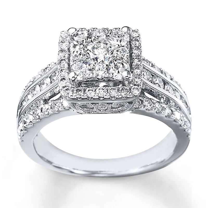 Diamond Bridal Set 3/4 ct tw Round-cut 10K White Gold