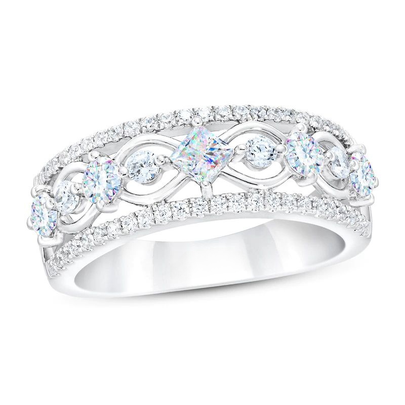Diamond Anniversary Ring 1cttw Princess/Round 14K White Gold