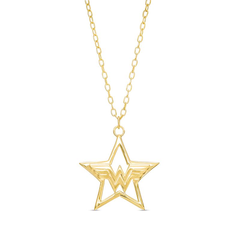 Star with Logo Necklace in10K Gold
