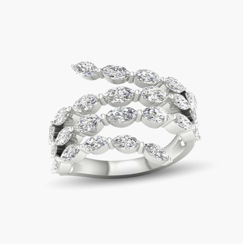 Diamond Ring 2 ct tw Marquise-cut 14K White Gold