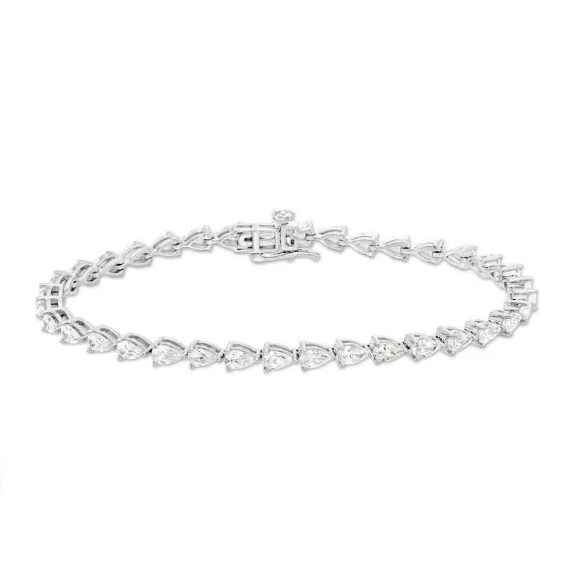 Diamond Line Bracelet 5 ct tw Pear-Shaped 14K White Gold 7.25′′