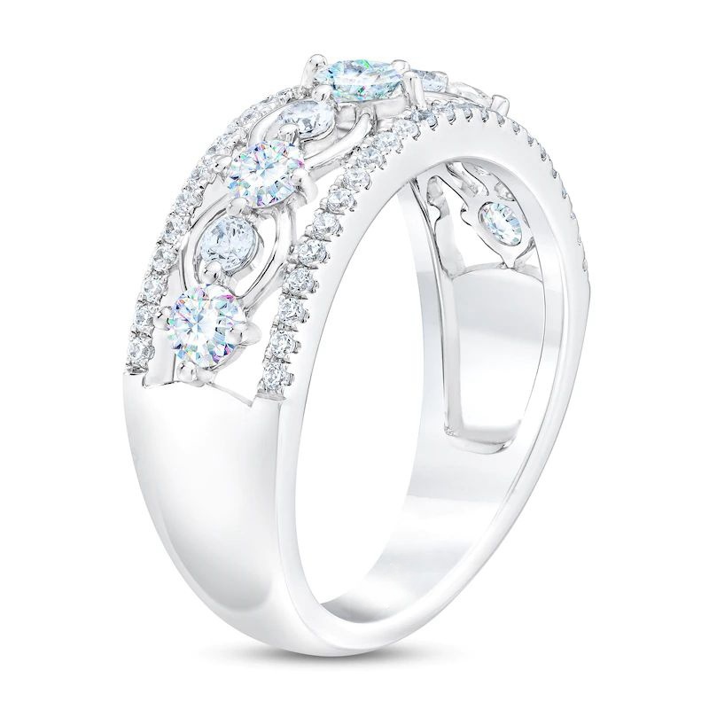 Diamond Anniversary Ring 1cttw Princess/Round 14K White Gold