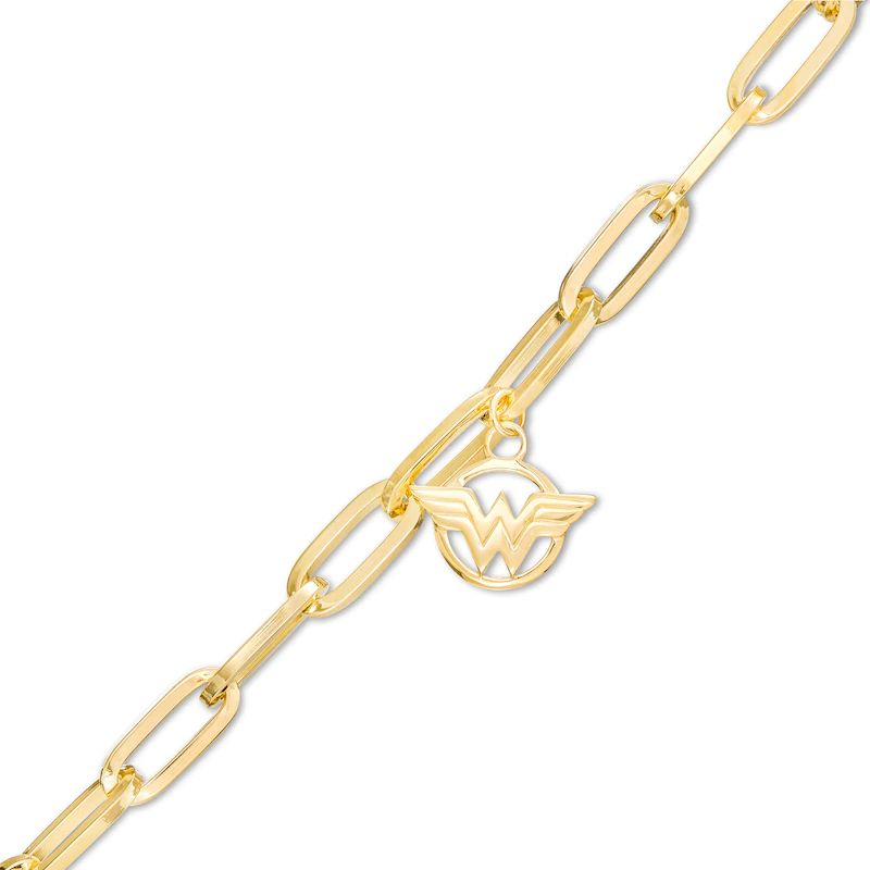 Logo Paper Clip Link Bracelet in 10K Gold