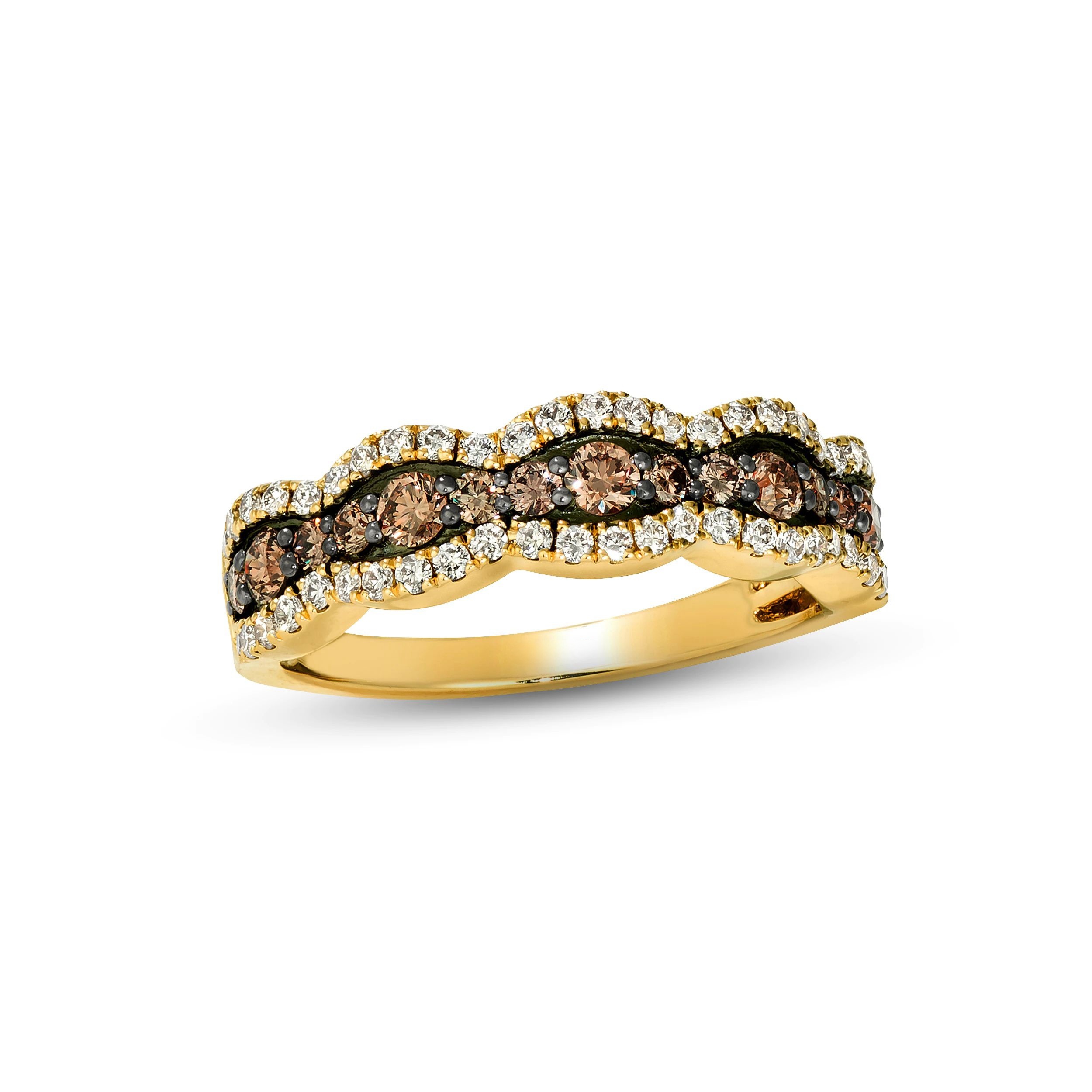 Diamond Ring 7/8 ct tw Round-cut 14K Honey Gold