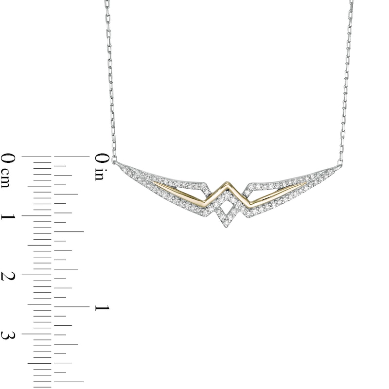 1/4 CT. T.W. Diamond Princess Tiara Necklace in Sterling Silver and 10K Gold
