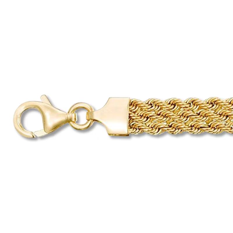 Italian Multi Strand Rope Bracelet 14K Yellow Gold 7.5