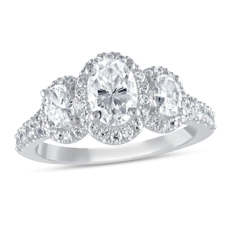 3-Stone Diamond Ring1-3/4cttw 14K White Gold