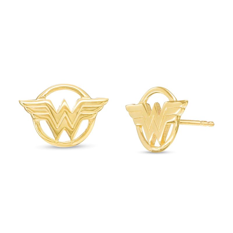 Logo Stud Earrings in 10K Gold