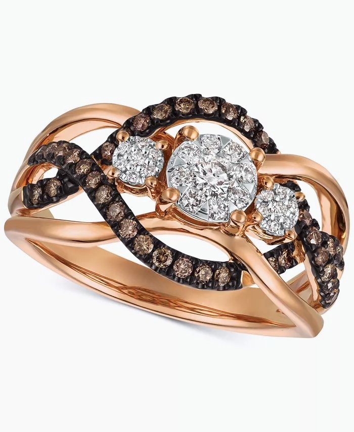 Diamond Ring (3/8 ct. t.w.) in 14k Rose Gold (Also Available in Two-Tone White & Yellow Gold or White Gold)