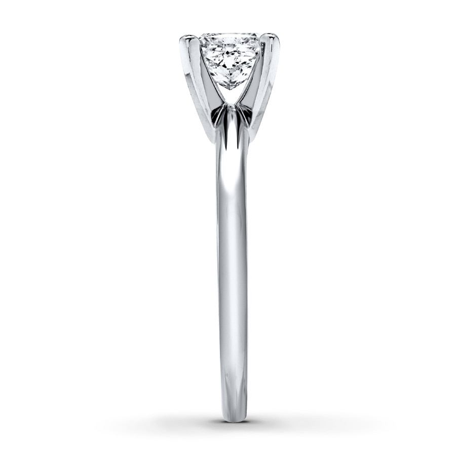 Diamond Solitaire Ring 1 Carat Princess-Cut 14K White Gold