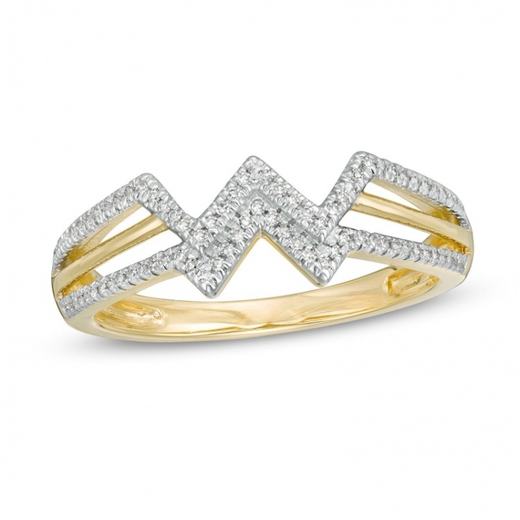 1/8 CT. T.W. Diamond Symbol Ring in 10K Gold:1/8 CT. T.W. Diamond Symbol Ring in 10K Gold