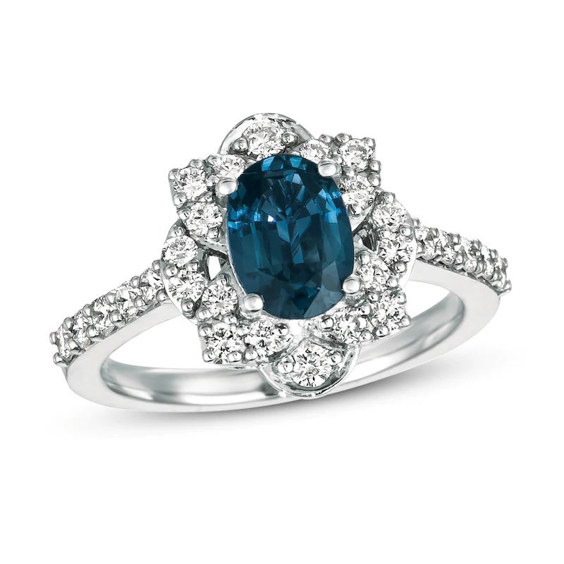 NaturalSapphireRing5/8cttwDiamondsPlatinum