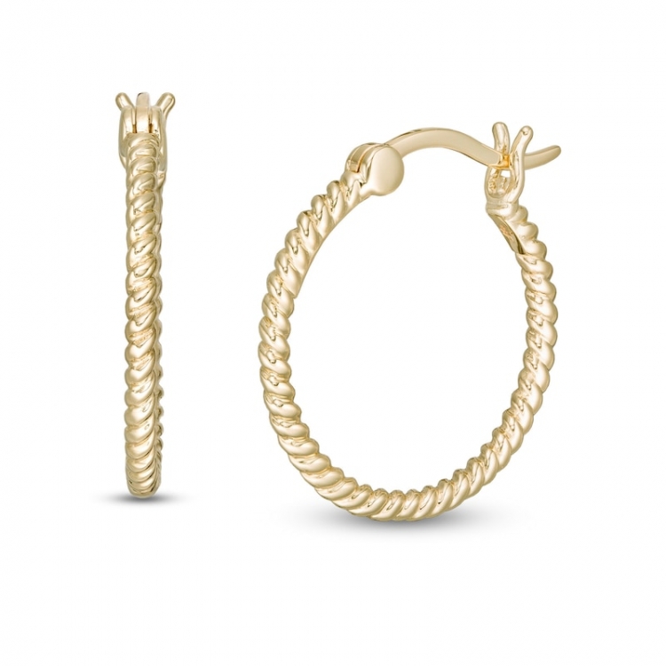 20.0mm Lasso Hoop Earrings in 10K Gold