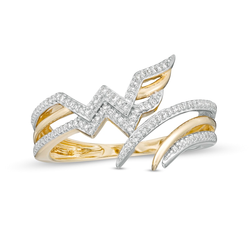 1/8 CT. T.W. Diamond Symbol Bypass Ring in 10K Gold