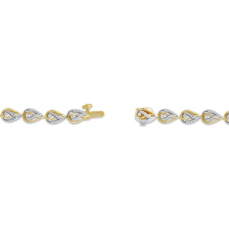 Love Ignited Diamond Flame Link Bracelet 1 ct tw 10K Two-Tone Gold 7.25′′